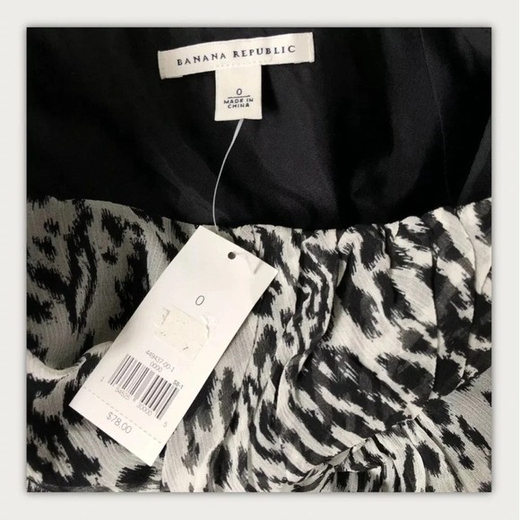 NWT Banana Republic Silk Leopard Animal Strapless Empire Top Babydoll Y2K 90s - Picture 7 of 13